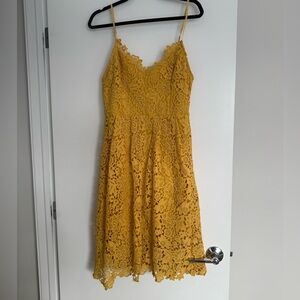 ASTR Midi Garden Party Yellow Dress